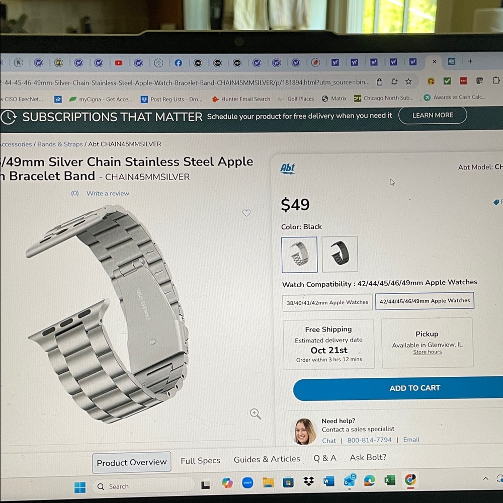 Apple Silver Chain Stainless Steel Watch Band